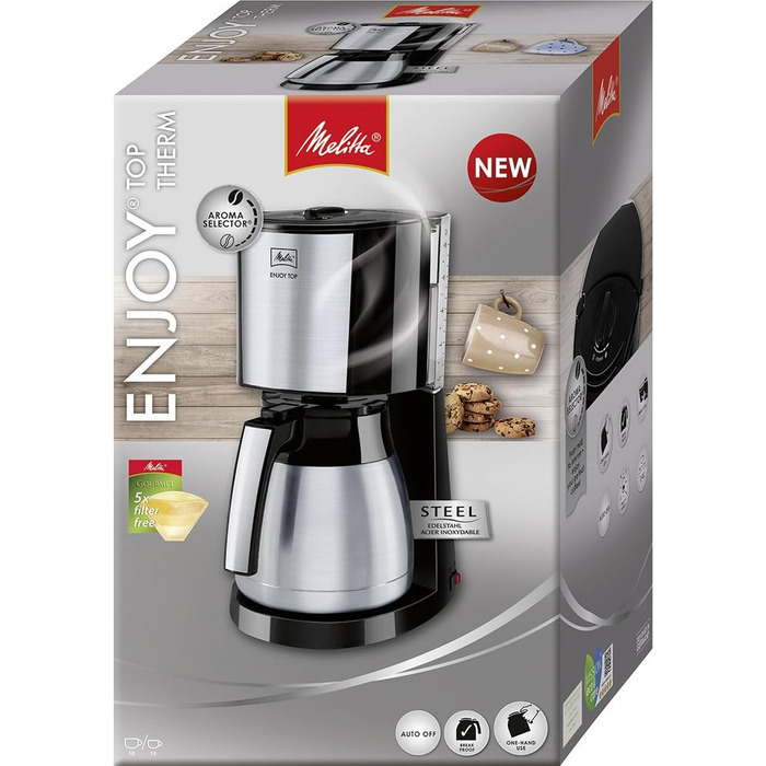 Фильтр-кофеварка на 10 чашек, черная Enjoy Toptherm Melitta