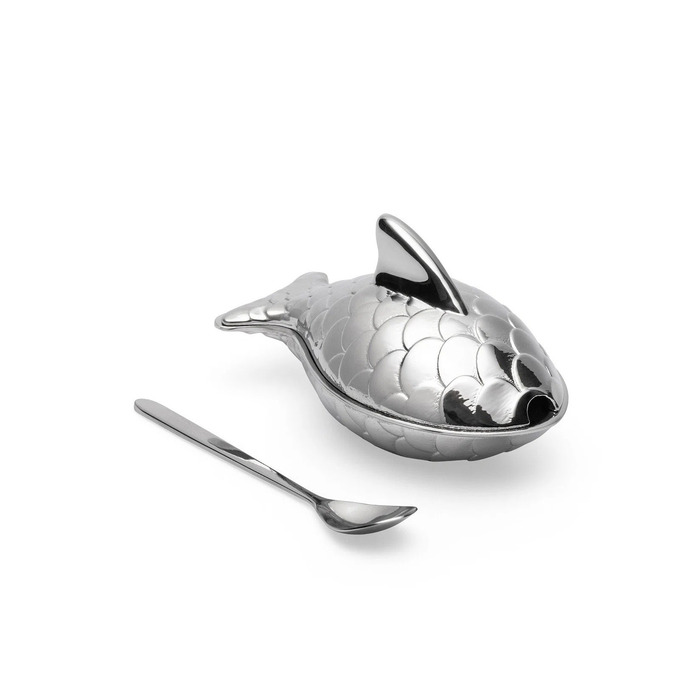 Солонка с ложкой 7,4x4,5x4,2 см Colombina Fish Alessi