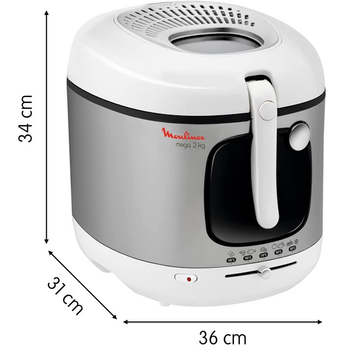 Фритюрница Moulinex AM4800 Mega / 2 кг / 1800 Вт