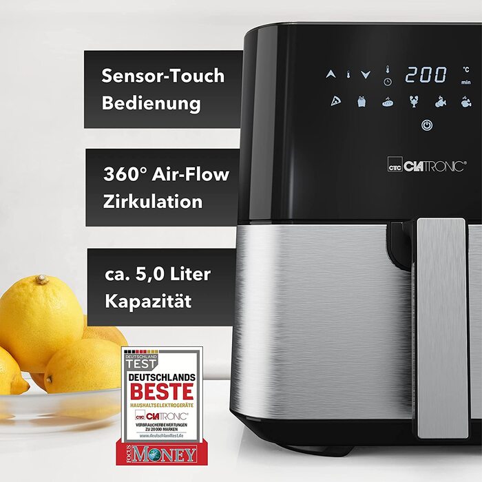 Фритюрница Clatronic XXL / 5 л / 8 программ / 1450 Вт