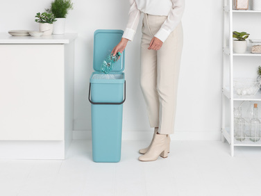 Мусорное ведро 40 л мятное Sort&Go Brabantia