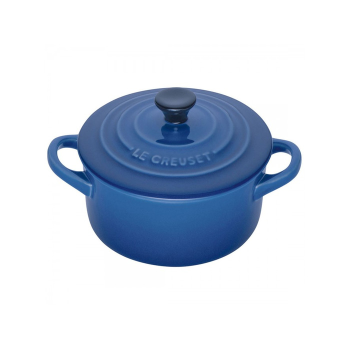 Мини-кокотница с крышкой 10 см, синяя Marseille Le Creuset