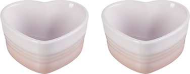 Набор из 2 форм для запекания 11 см Shell Pink Heart Le Creuset