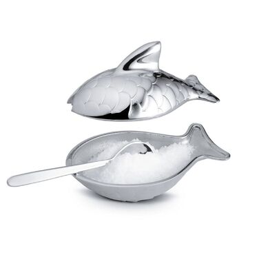 Солонка с ложкой 7,4x4,5x4,2 см Colombina Fish Alessi