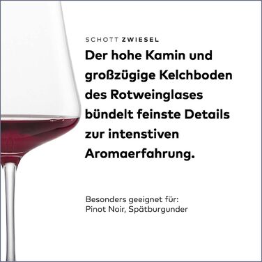 Бокал для бургундского красного вина SCHOTT ZWIESEL Fine (набор из 6 шт. ), стильне бокал для бургундского красного вина, хрустальне бокал из тритана, которе можно мть в посудомоечной машине, производства Германии (арт.- 113769)