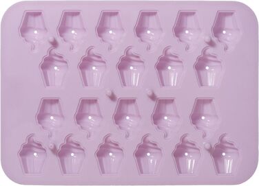 Форма для выпечки в виде мороженок, 24,5 x 17,5 x 2,5 см, розовая, RBV Birkmann