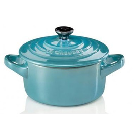 Мини-кастрюля / жаровня 10 см, бирюзовая Metallic Karibik Le Creuset