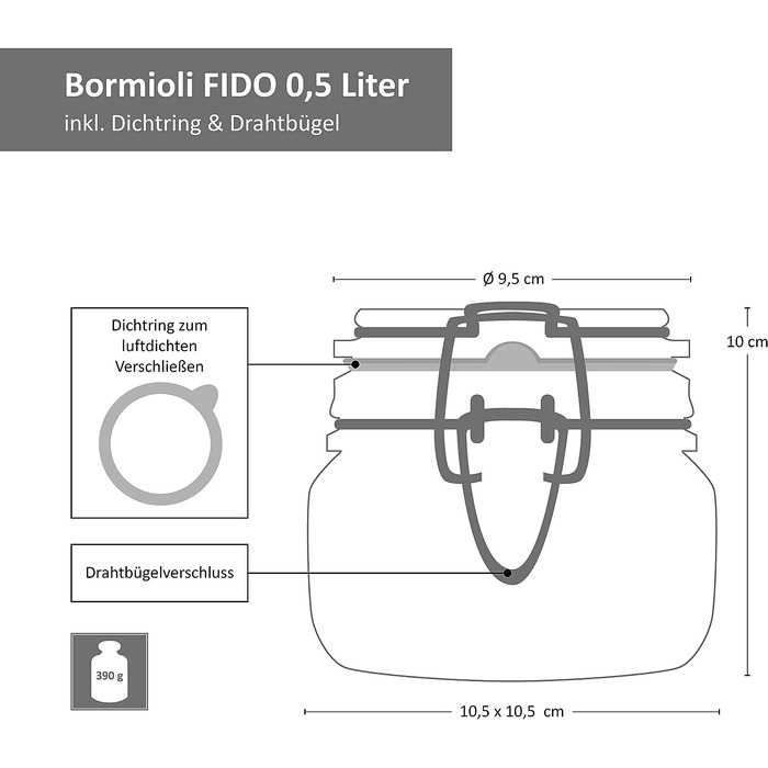 Набор из 6 баночек для специй Fido Bormioli Rocco