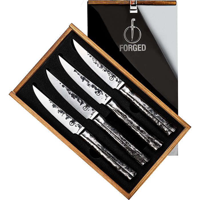 Набор кованых ножей для стейка Forged Intense, 4 предмета, ручная работа, в деревянной коробке