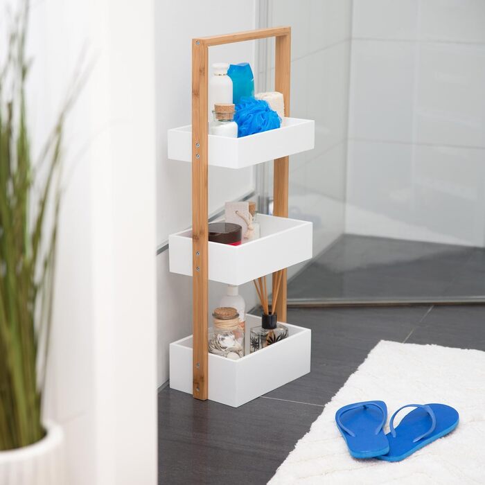Полка для ванной комнаты с 3 корзинами 76 x 30 x 18,5 см Relaxdays