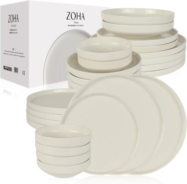 Набор столовой посуды 24 предмета White Pure Zoha