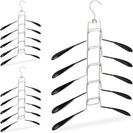 Многослойный комплект вешалок из 3, 5 вешалок на подвес, верхняя одежда, компактная и нескользящая, черная