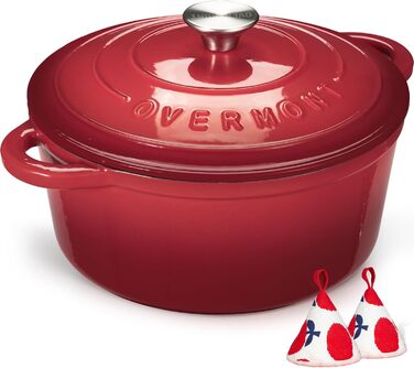 Чугунная эмалированная кастрюля 5,2 л Red Overmont