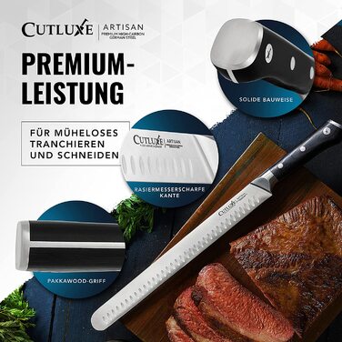 Нож-топорик для мяса Cutluxe Artisan из нержавеющей стали, рукоять из дерева пакка, 30 см