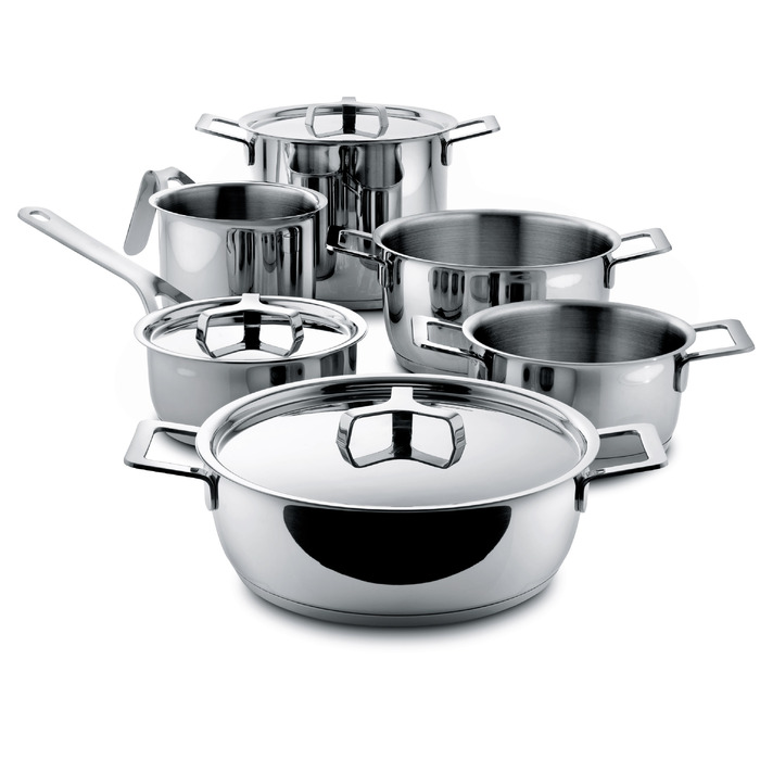 Кастрюля с двумя ручками 16 см 1,6 л металлик Pots & Pans Alessi