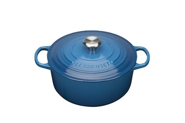 Кастрюля / жаровня 30 см, синий марсель Le Creuset