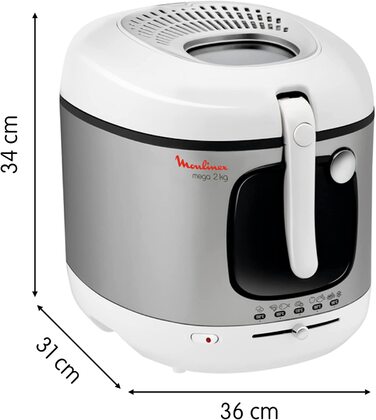 Фритюрница Moulinex AM4800 Mega / 2 кг / 1800 Вт