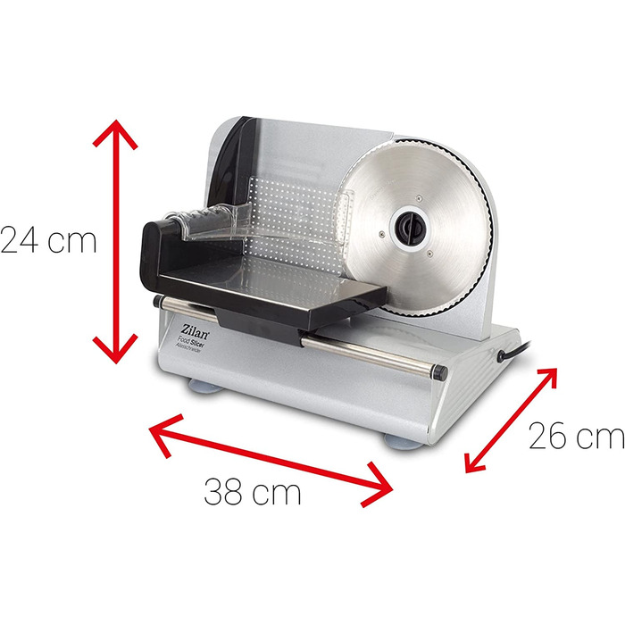 Ломтерезка Zilan / 150 Вт / нержавеющая сталь / регулировка нарезки до 15 мм