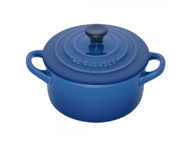 Мини-кокотница с крышкой 10 см, синяя Marseille Le Creuset