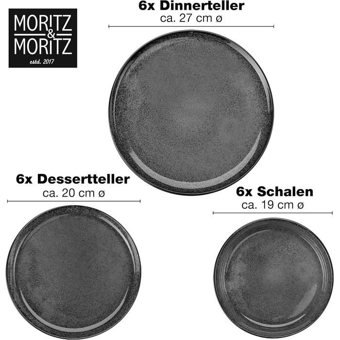 Набор посуды 18 предметов Charcoal VIDA Moritz & Moritz