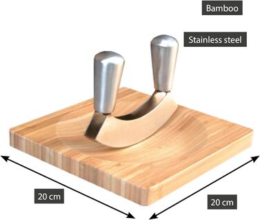 Нож для зелени с бамбуковой доской 20x20x2 см Point-Virgule