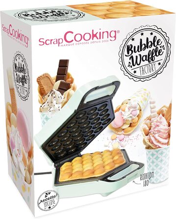 Вафельница SCRAP COOKING 3907 / 20 Вт в час / антипригарное покрытие / водянисто-зеленый