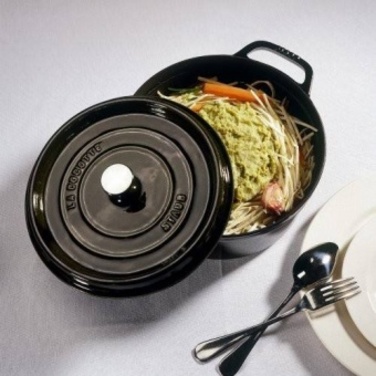 Кокот круглый 24 см, черный Staub