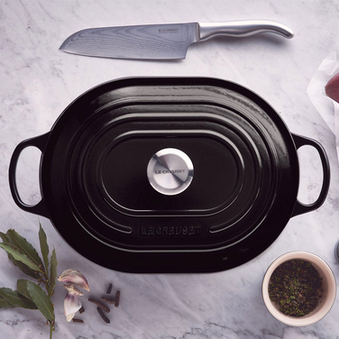 Кастрюля низкая Oblong 3,4 л черная матовая Le Creuset