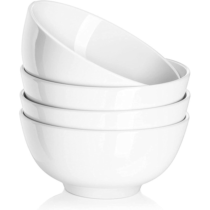 Набор глубоких керамических пиал 1,1 л 4 предмета White DOWAN