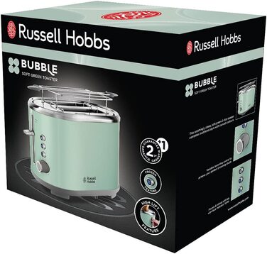 Тостер Russell Hobbs / 930 Вт / на 2 ломтика / с насадкой для булочек / 6 ступеней