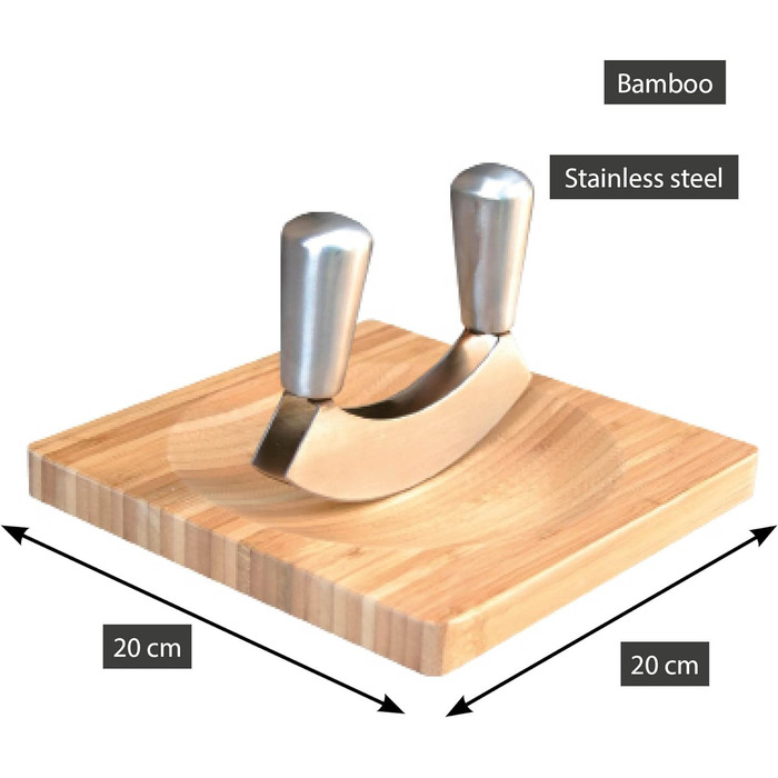 Нож для зелени с бамбуковой доской 20x20x2 см Point-Virgule