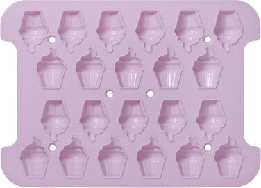 Форма для выпечки в виде мороженок, 24,5 x 17,5 x 2,5 см, розовая, RBV Birkmann